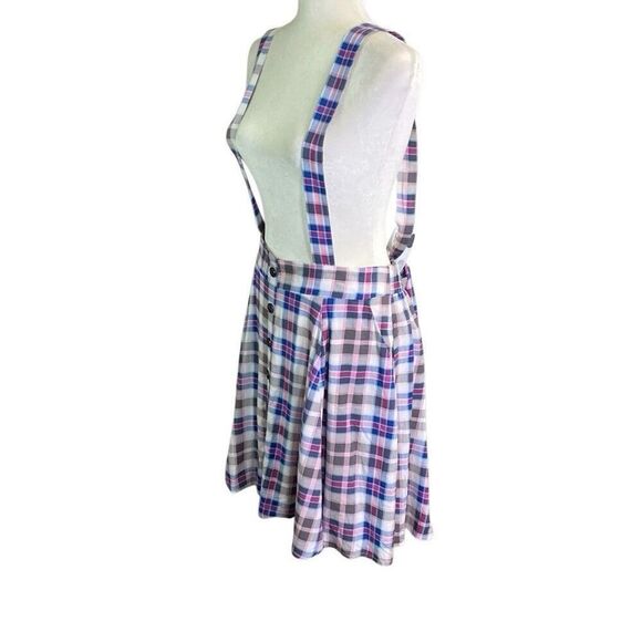 Torrid Skirtall Skirt Overall Pockets Pink Plaid Alt Flannel NWT Size 00 Large - Picture 2 of 8